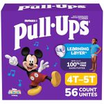 Huggies Size 6 Diapers, Boys Potty Training Underwear, Easy Open Training Pants 4T-5T, Pull-Ups Learning Design for Toddlers, 56ct, Giga Pack