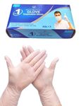 MEDROYAL NO.1 GLOVE Clear Vinyl Gloves Disposable Latex-Free Gloves for Cooking, Household Cleaning, Food Prep, Exam Etc.| Large,50 Counts/Box