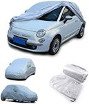 for Fiat 500 2010-2024 Abarth 595 2014-2024 Custom-Fit All Weather Waterproof Automobiles Indoor Outdoor Snow Rain Dust Hail Protection Full Auto Vehicle Can Long-term Use Exterior Car Cover (Style A)