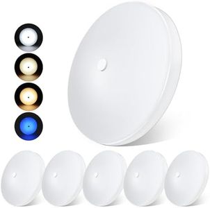 acegoo RV 3CCT 4.5'' LED Ceiling Dome Light, 3000K/4500K/6000K Switchable with Blue Nightlight 12V Puck Light for Motorhome Camper Trailer Boat, Surface Mount w/Dimmer Switch (6 Pcs)