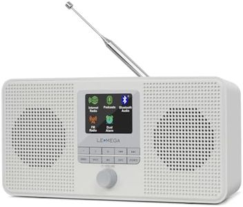 LEMEGA IR4S Stereo WiFi Internet Radio,FM Digital Radio, Spotify Connect, Bluetooth Speaker, Dual Alarms Clock, 40 Presets, Headphone-Output, Batteries or Mains Powered (Stone Grey)