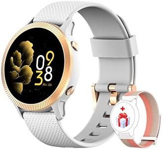 IOWODO Smartwatch Mujer, Reloj Inteligente Mujer IP68 con Oxímetro(SpO2) Notificación de Mensajes Esfera Personalizada Pulsometro Podómetro Sueño,1.09 Pulgadas Pantalla para iOS Android(2 Correas)