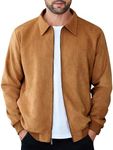 COOFANDY Men's Flight Suede Jacket Aviator Bomber Jacket Vintage Suede Jaket Leather Coat