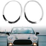 Pair Headlight Trim Ring Replacement for BMW MINI COOPER F55 F56 F57 2014–2018, Car Headlight Head Lamp Trim, Right Left Headlight Trim Ring Bezel Durable ABS, Easy Install (Silver)