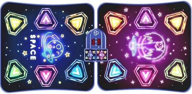 Large Double Electronic Dance Mats, Dance Pad with LED Light & Wireless Bluetooth, Music Dance Toy with 6 Game Modes, Challenge Game for Single & Double Players, Dance Mat Toy for 3-12 Year Old Girls