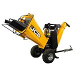 JCB 15hp 457cc Heavy-Duty 4-Stroke Petrol Wood Chipper – 120mm (4.7”) Capacity, Electric Start, Large Wheels & Towing Handle for Logs and Branches