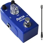 AZOR Delay Guitar Effect Pedal Vintage Delay Mini Pedal with Guitar Pedal Power Cable,9V Battery Clip Converter Power Cable