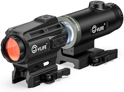 CVLIFE EagleTalon Solar Multi Reticle Red Dot and 5X Magnifier Combo,3.14" Eye Relief Compact Magnifier,25mm Large Lens Motion Awake Optic & Quick Release Mount,Absolute Co-Witness with Flip to Side