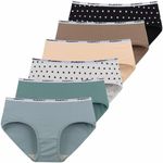 INNERSY Knickers Women Multipack Ladies Cotton Briefs Sports Underwear Panties Pack of 6 (12, 2 Dots/4 Solid)