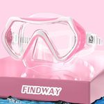 Findway Snorkel Mask,180°view Snorkelling Mask Adult & Junior, Diving mask Anti-Fog & Anti-UV Tempered Glass, Wide View Snorkel Mask, Easy Adjustable Strap Mask for Diving, Snorkelling and Swimming