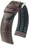 Hirsch Watch bracelet Paul - Italian calf leather - alligator embossing - for ladies & gentlemen - brown - 20 mm