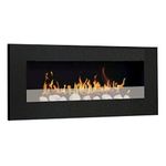 Kaminbau Mierzwa Gel & Ethanol Fireplace Wall Mounted Design Don Fuego XXL incl. Set Decoration Stones & Safety glass - Black matt