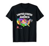 United States Map T Shirt USA T-Shi