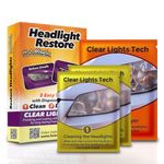 Headlight Restoration Kit for Cars – 3-Wipe System Restores Headlights in Minutes (No Sanding) | Removes Oxidation & Yellowing | Long-Lasting UV Protection – Clear Lights Tech
