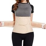 Abdominal Binder for Post Surgery, Postpartum Recovery Belly Band, Abdomen Support Belt, Compression Wrap for Men and Women (Beige, X-Large)