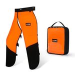 WISEPRO Protective Chainsaw Chaps, Adjustable Belt Chainsaw Apron Chainsaw Safety Chaps, Chainsaw Safety Equipment for Cutting and Logging (Orange and Black(1000 Denier Polyester), Small)