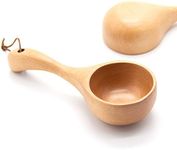 KESAPLAN Bath Salt Scoop Wooden Ladle Spoon Scoops for Canisters Flour Scoop Ladles Wooden Cooking Spoons for Cooking, Serving and Stirring