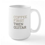 CafePress Coffee Then Guitar Mugs 15 oz (444 ml) Ceramic Coffee Mug