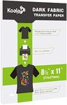 Koala Heat Transfer Paper for T-Shirts - 20 Sheets of Dark Fabric Iron-On Vinyl, 8.5"x11" Printable Heat Transfer Vinyl, Transfer Paper for Dark Fabric