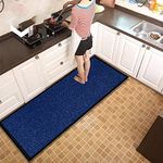 Waterproof Runner Rug for Kitchen Floor - Blue, 60 x 180 cm - Heavy Duty Waterproof PVC Backing Dirt Grabber Entrance Welcome Carpet Mat