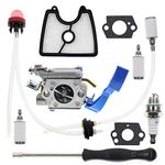 Carburetor for Husqvarna 125BX 125BVX 28CC Leaf Blower Replace 590460102 545081811 Zama C1Q-W37 with 581798001 Fuel Kit