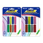 BAZIC Pencil Grip Soft Foam Pen Grip, Ergonomic Training Gripper for Righties Lefties, Comfort Grips Assorted Color (8/Pack), 2-Packs