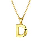 Bestyle Dainty Initial Necklace for Women Letter D Necklace Gold Plated Necklace with Letter D Pendant Gift for Family Friends