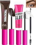 Waterproof Tinted Brow Gel Kit- 1 Espresso Tinted Thickening Eyebrow Mascara Gel & 1 Clear Setting Brow Glue, Long Lasting Eye Brow Color Makeup, Volumizing Enhance Brow, With 2 Brow Tool -Set 07