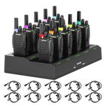 Retevis H777 Walkie Talkies for Adults, Two Way Radio with 10 Way Charger, PMR446 Professional License Free Walkie Talkies, 2 Way Radio with Headset for Commercial, Security, School (Black, 10 Pcs)