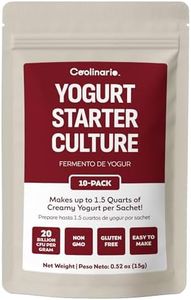Coolinario Yogurt Starter Culture (10-Pack, 1.5g Sachets) Live Cultures for Homemade Yogurt | Creamy, Thick & Delicious | Regular or Greek Yogurt | Non-GMO, No Preservatives, Gluten Free, Halal & Kosher