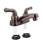 Empire Faucets RV Lavatory Faucet - 4 Inch Bronze Bathroom Faucet for RV Sink, Water Saving Aerator and Teapot Handles