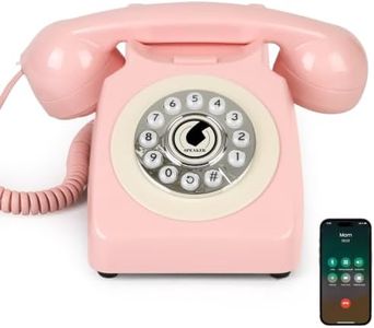 Sangyn Bluetooth Landline Phone with Handset and Speakerphone, Retro Bluetooth Home Phone, Classic Bluetooth Desk Phone, Cordless Bluetooth Telephone with USB Rechargeable