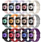 Higgs 15 Pack Straps Compatible with Apple Watch Strap 38mm 40mm 41mm for Women and Men, Soft Silicone Sport Replacement Watchband for iWatch Series Ultra 9 8 7 6 SE 5 4 3 2 1