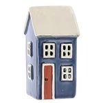 Shudehill Giftware Village Pottery Ceramic House Mini Tealight - Navy