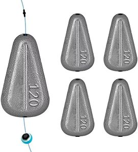 THKFISH Fishing Weights No Roll Lead Weights No Snag Flat Inline Sinkers for Catfishing Rigs Saltwater Freshwater - 120G 5PCS