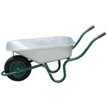 Gr8 Garden Heavy Duty Wheelbarrow 85L Litre Galvanised Steel DIY Outdoor Wheel Barrow Pneumatic Trolley Cart DIY Builders Gardening Tool