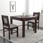 Adichwal Furniture Solid Sheesham Wood 2 Seater Dining Table Set with Cushioned Chairs for Dining Room | Living Room | Home & Office | Hotels Restaurant & Cafe (2 Seater, Walnut)