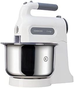 Kenwood Chefette HM680 Hand Mixer with Stainless steel Bowl, 5 speeds and pulse function,Stainless steel beaters and kneaders, 350W- White