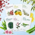 [12 Pack] Sheet Face Mask & Eye Sheet Masks for Dehydrated Skin, Moisturising, Hydrating & Brightening, Firming & Anti-aging Sheet Masks Multipack Face Masks for Skincare Pack of 12, 25ml each