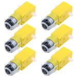 6pcs DC Electric Motor 3V-6V Dual Shaft Geared TT Motor Magnetic Gearbox Engine, for Arduino Smart Car Robot (I Shape 1:48 Reduction Ratio) (TT Motor)