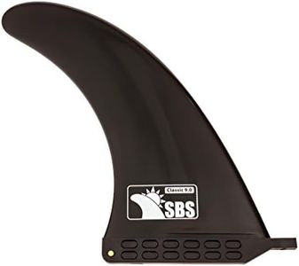 Santa Barbara Surfing SBS - 9 inch Longboard & SUP Single Fin - 9" Center Fin for Surfboard & Paddleboard (Black)