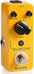 MOOER Compressor Pedal, Yellow Comp Mini Portable Compression with True Bypass, EQ and Volume Adjustable, Classic Optical Compressor Pedals for Electric Guitar Bass