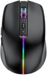 Bluetooth Mouse, Multi-Device Rechargeable Silent 6-Button Wireless Mouse Tri Mode BT 5.0+BT4.0+2.4G with RGB Backlight, 1600DPI Ergonomic Mouse for Mobile/Tablets, Laptop PC