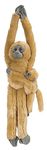 Wild Republic Europe 51 cm Hanging Monkey Common Langur Mama with Baby Plush,Beige