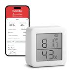 SwitchBot Smart Hygrometer Thermometer, Bluetooth Digital Temperature Monitor with Free Data Storage, Dewpoint/VPD/Absolute Humidity Meter, Remote Monitor for Greenhouse Incubator Wine Cellar