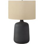 Monarch Specialties I 9635 LightingTable Lamp, Black Ceramic, Beige Shade, Contemporary