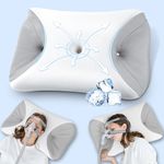 HOMCA CPAP Pillow for Side Sleeping, Cervical Neck Pillow for All CPAP Masks Users to Reduce Air Leaks & Masks Pressure, Ergonomic Memory Foam Pillow Ideal for Side Back Sleeper