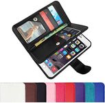 Wallet Magnetic Leather Flip Case Cover for Apple iPhone 5 5S SE 6 6S Plus 7 8 X (for iPhone SE, Black)