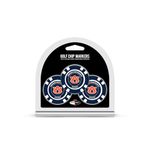 Team Golf NCAA Auburn University Tigers Golf Chip Ball Markers (3 Count), Poker Chip Size with Pop Out Smaller Double-Sided Enamel Markers,Multi