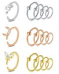 VF VFUN Nose Rings 18G Women Nose Hoop Rings Stainless Steel Snake Butterfly Moon Nostril Jeweller Piercing Diameter 6-12MM Helix Hoop Earrings Mixed Colors